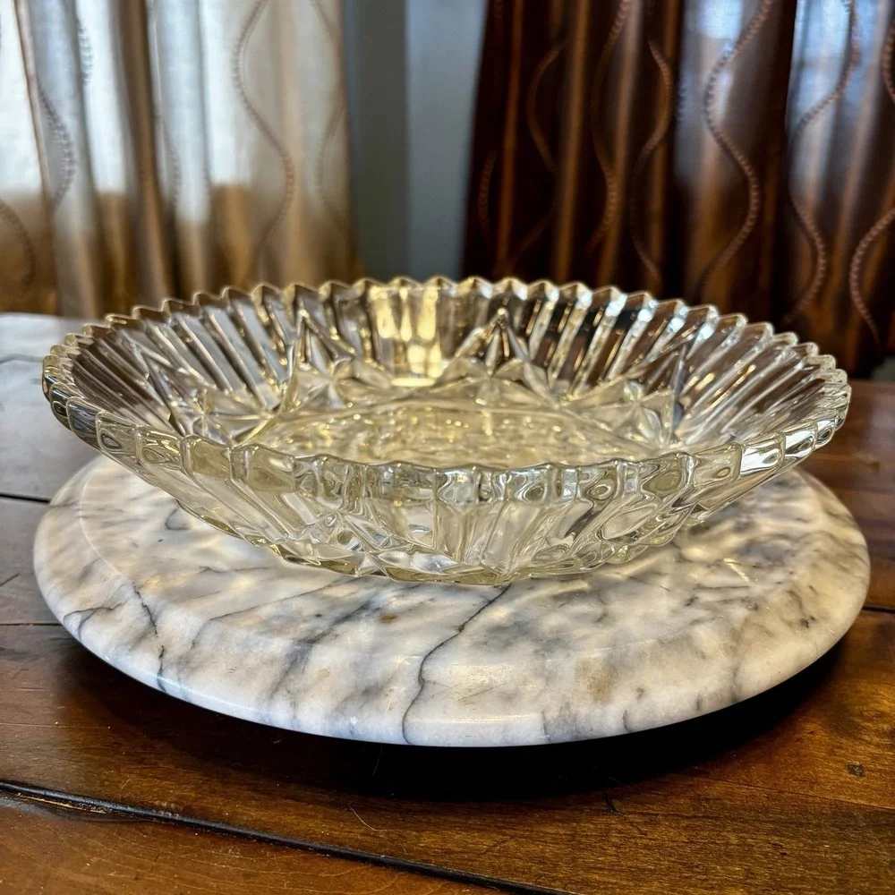 2pc VTG 60s MCM Federal Glass Clear‎ Pressed Pioneer Fruit Berry 11